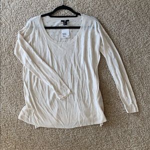 Cream polkadot scoopneck sweater